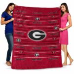 georgia bulldogs striped pattern red blanket best selling