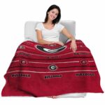 georgia bulldogs striped pattern red blanket best selling