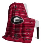 georgia bulldogs striped pattern red blanket best selling