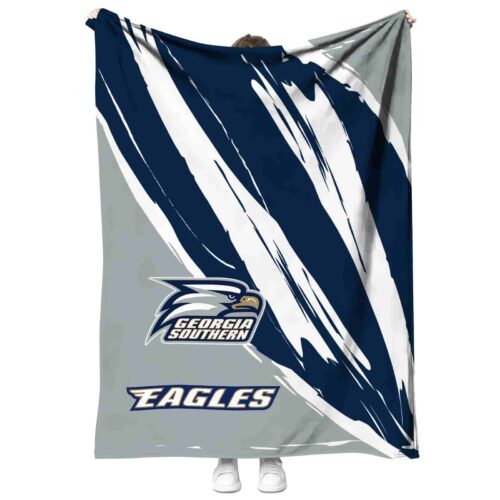 georgia southern eagles brushstrokes blue white blanket best selling