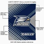 georgia southern eagles diagonal stripes blue blanket best selling