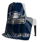 georgia southern eagles diagonal stripes blue blanket best selling
