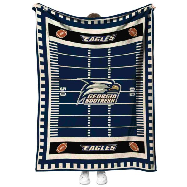 georgia southern eagles football field blue blanket best selling