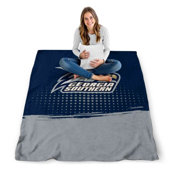 georgia southern eagles gradient dots blue blanket high quality