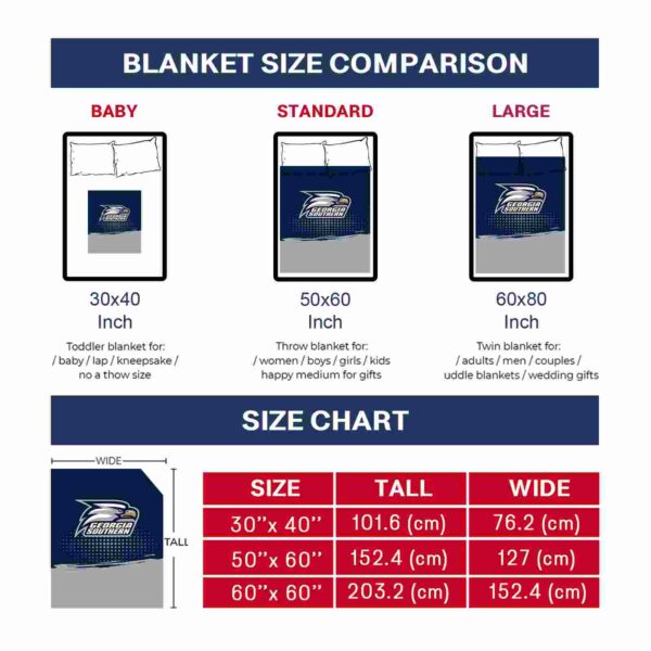 georgia southern eagles gradient dots blue blanket trendy
