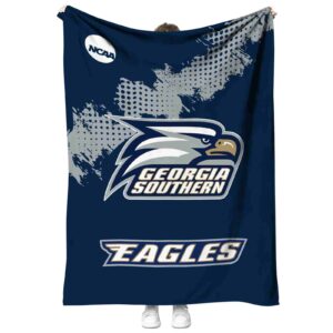 georgia southern eagles grunge texture blue blanket best selling