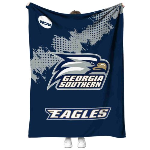 georgia southern eagles grunge texture blue blanket best selling