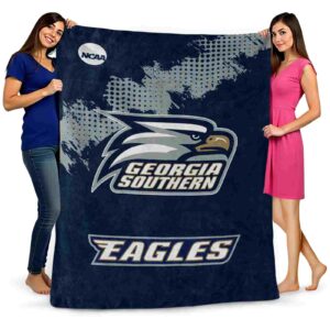 georgia southern eagles grunge texture blue blanket fashion forward