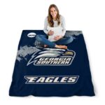georgia southern eagles grunge texture blue blanket high quality