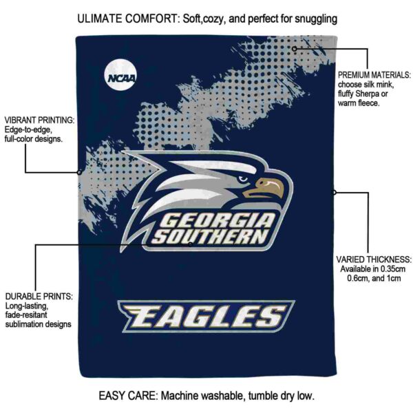 georgia southern eagles grunge texture blue blanket new arrival