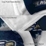 georgia southern eagles grunge texture blue blanket premium grade