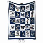 georgia southern eagles mickey minnie blue white blanket best selling