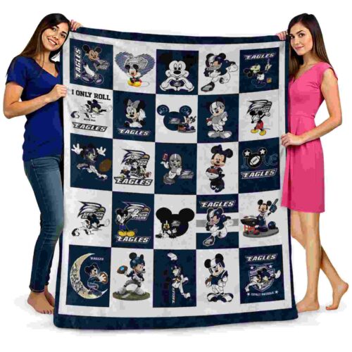 georgia southern eagles mickey minnie blue white blanket fashion forward
