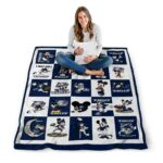 georgia southern eagles mickey minnie blue white blanket high quality