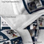 georgia southern eagles mickey minnie blue white blanket premium grade