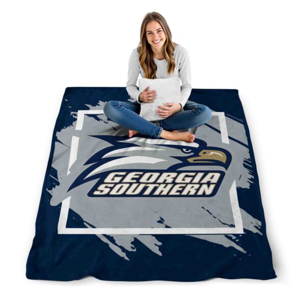 georgia southern eagles splatter effect blue blanket high quality