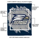 georgia southern eagles splatter effect blue blanket new arrival