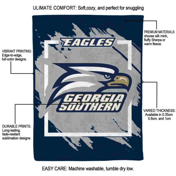 georgia southern eagles splatter effect blue blanket new arrival
