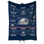 georgia southern eagles striped pattern blue blanket best selling