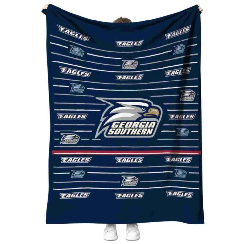 georgia southern eagles striped pattern blue blanket best selling