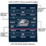 georgia southern eagles striped pattern blue blanket best selling