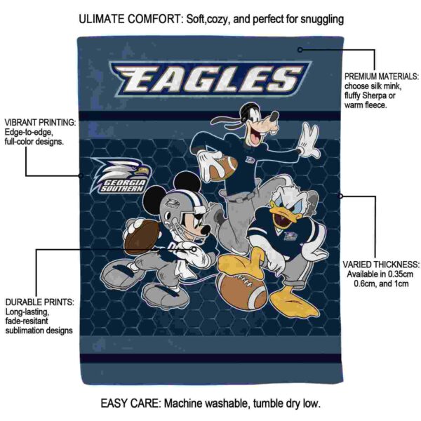 georgia southern eagles three musketeers blue blanket new arrival
