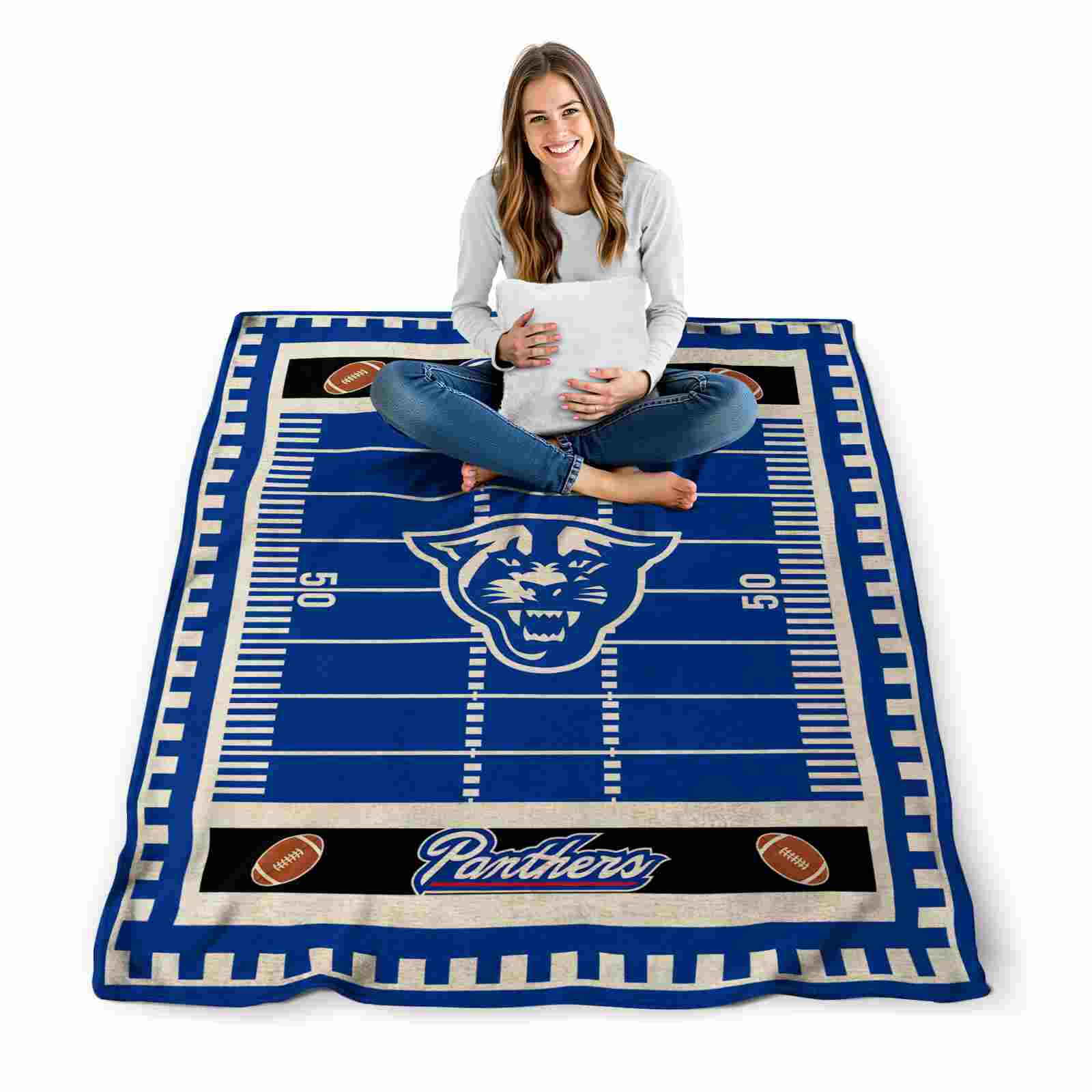 georgia state panthers football field blue blanket high quality georgia state panthers football field blue blanket high quality