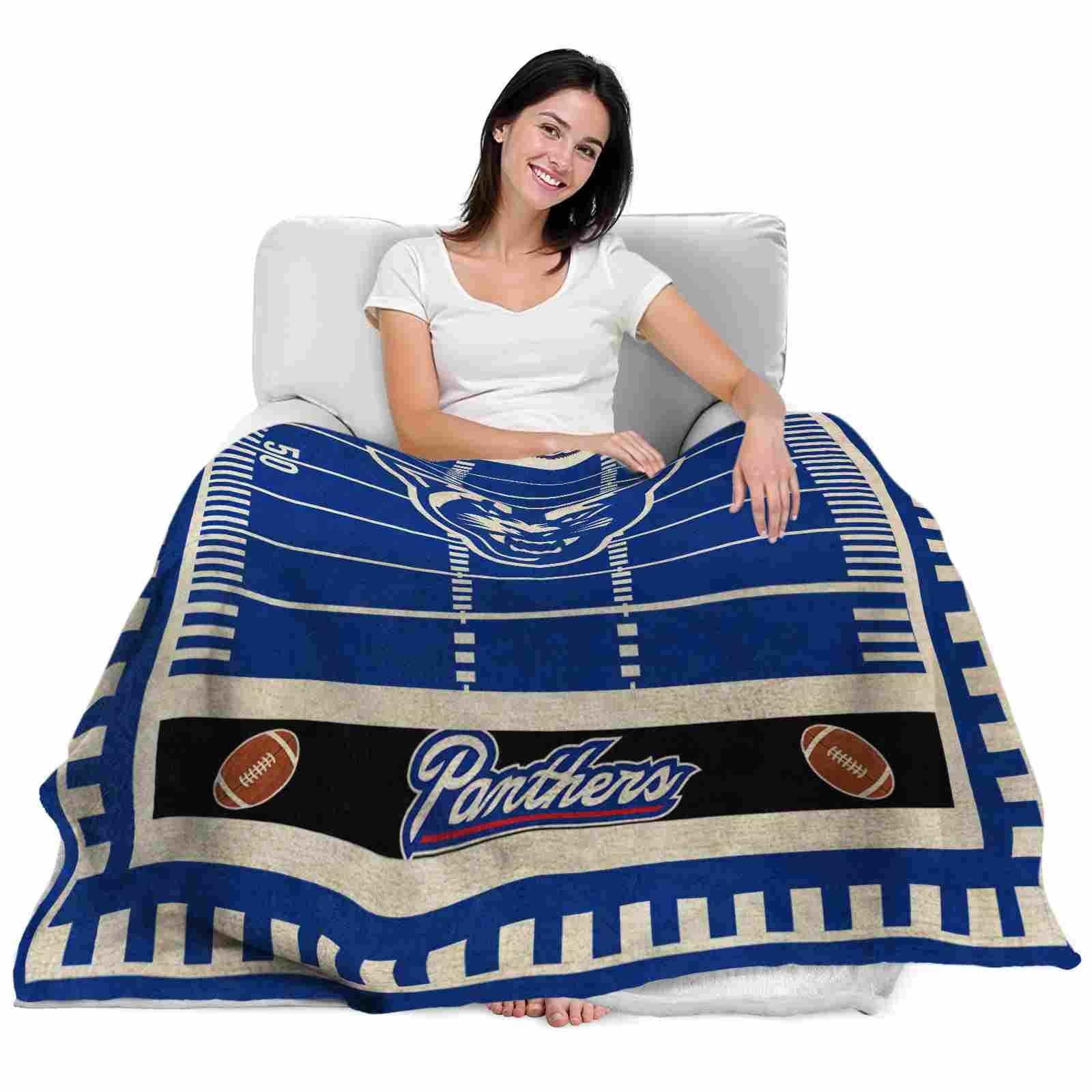 georgia state panthers football field blue blanket latest model georgia state panthers football field blue blanket latest model