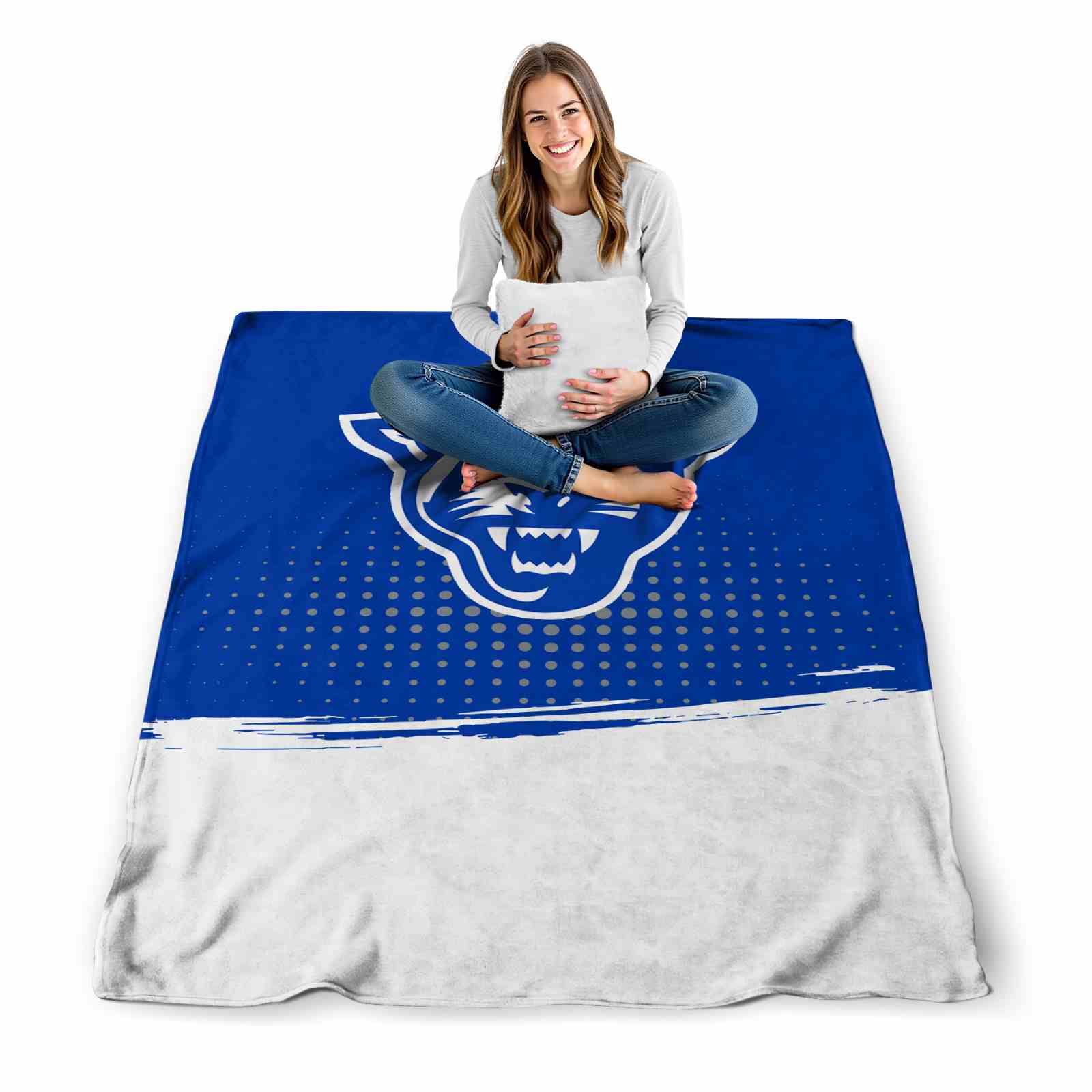georgia state panthers gradient dots blue blanket high quality georgia state panthers gradient dots blue blanket high quality