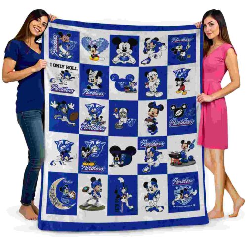 georgia state panthers mickey minnie blue white blanket fashion forward
