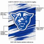 georgia state panthers paint streaks blue white blanket best selling