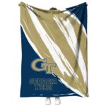 georgia tech yellow jackets brushstrokes gold white blanket best selling