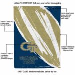 georgia tech yellow jackets brushstrokes gold white blanket best selling