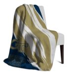 georgia tech yellow jackets brushstrokes gold white blanket best selling