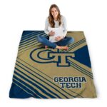 georgia tech yellow jackets diagonal stripes gold blanket best selling