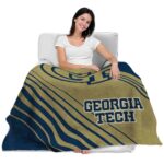 georgia tech yellow jackets diagonal stripes gold blanket best selling