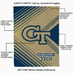 georgia tech yellow jackets diagonal stripes gold blanket best selling