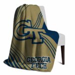 georgia tech yellow jackets diagonal stripes gold blanket best selling