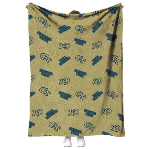 georgia tech yellow jackets diehard fans gold blanket best selling