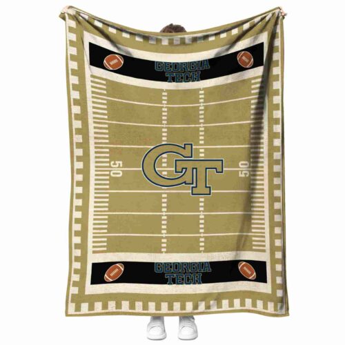 georgia tech yellow jackets football field gold blanket best selling