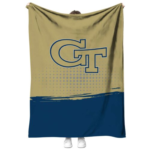 georgia tech yellow jackets gradient dots gold blanket best selling