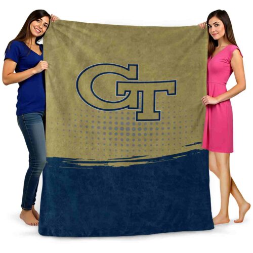 georgia tech yellow jackets gradient dots gold blanket fashion forward