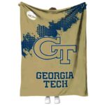 georgia tech yellow jackets grunge texture gold blanket best selling