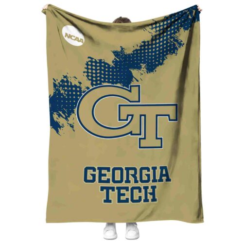 georgia tech yellow jackets grunge texture gold blanket best selling