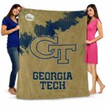 georgia tech yellow jackets grunge texture gold blanket best selling