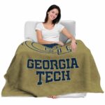 georgia tech yellow jackets grunge texture gold blanket best selling