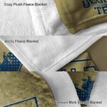 georgia tech yellow jackets grunge texture gold blanket best selling