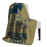 georgia tech yellow jackets grunge texture gold blanket best selling