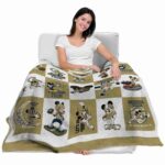 georgia tech yellow jackets mickey minnie gold white blanket latest model