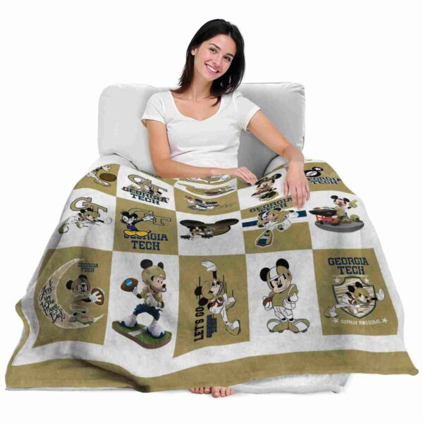 georgia tech yellow jackets mickey minnie gold white blanket latest model